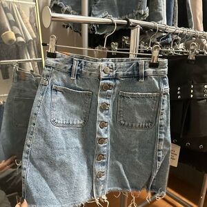 ZARA Authentic Denim by TRF - Button Through A-Line Denim Skirt - Size XS